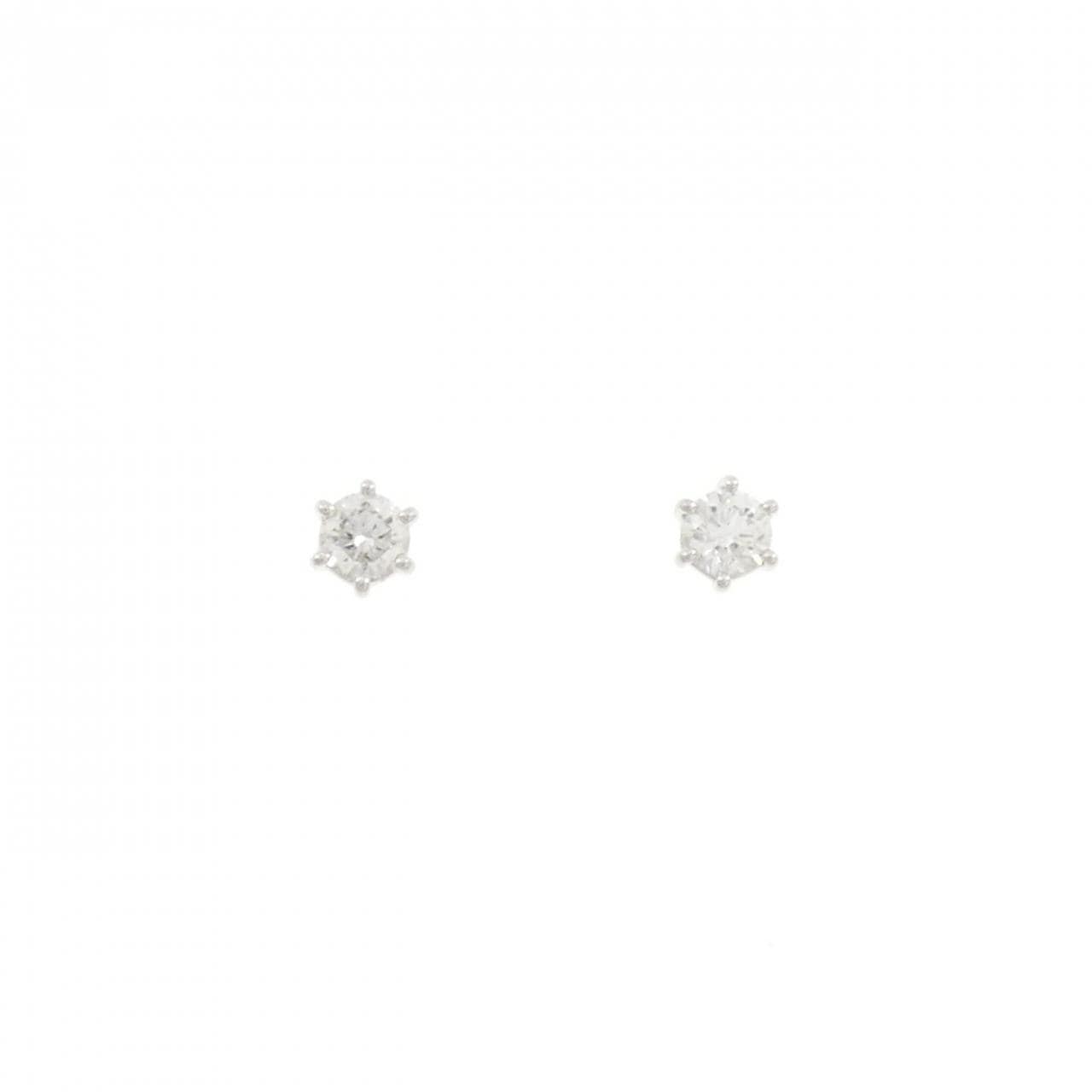 PT900 ソリティア ダイヤモンド ピアス 0.33CT