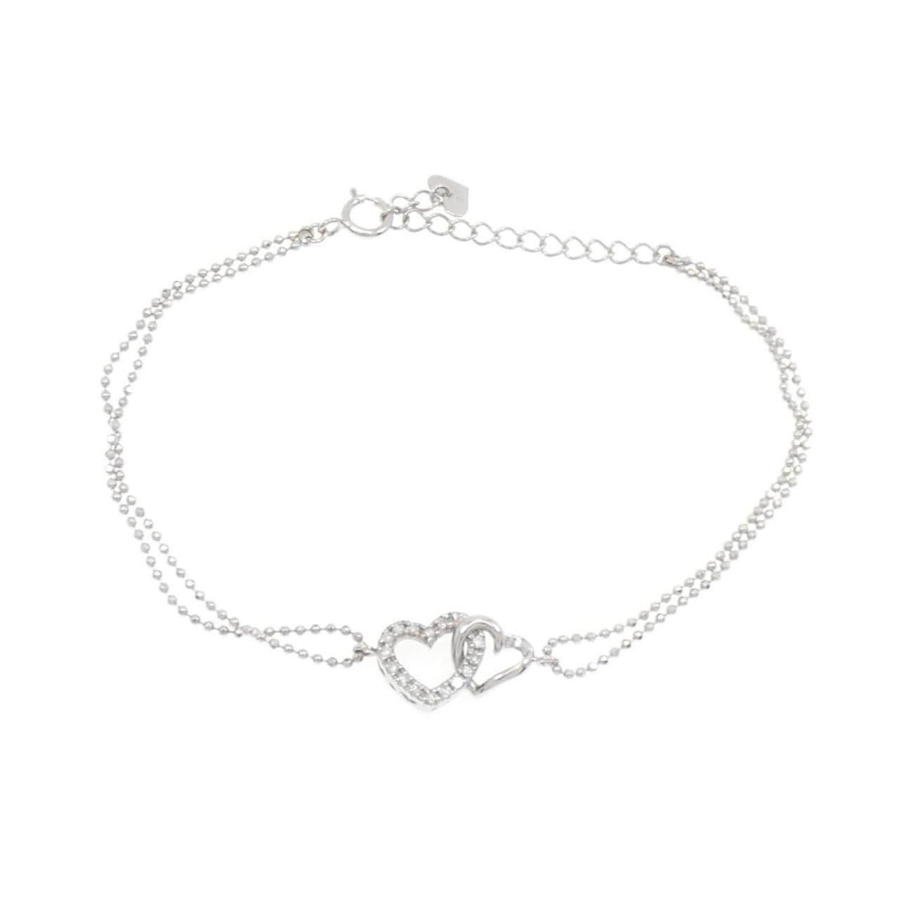 K14WG Heart Diamond Bracelet