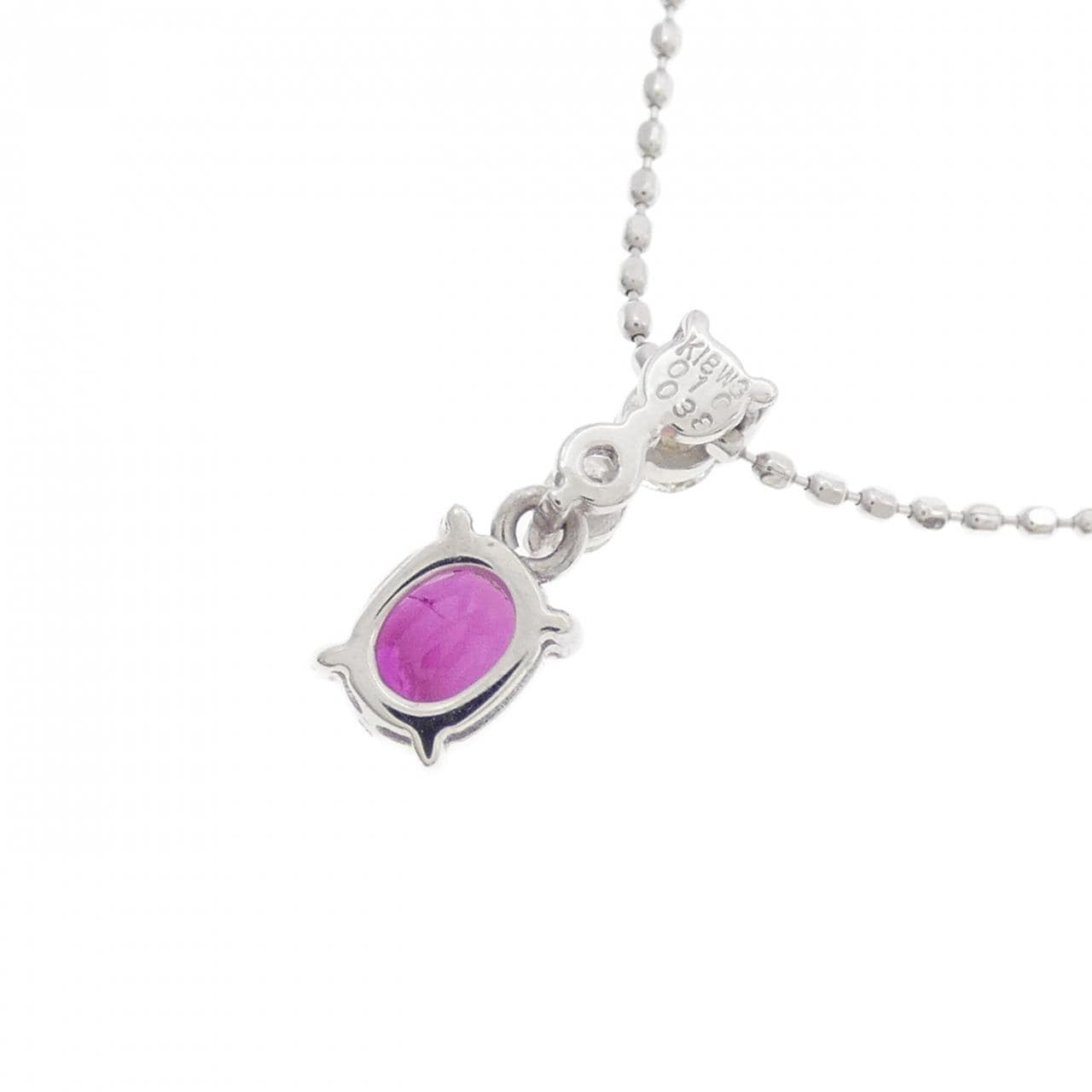 K18WG ルビー ネックレス 0.38CT