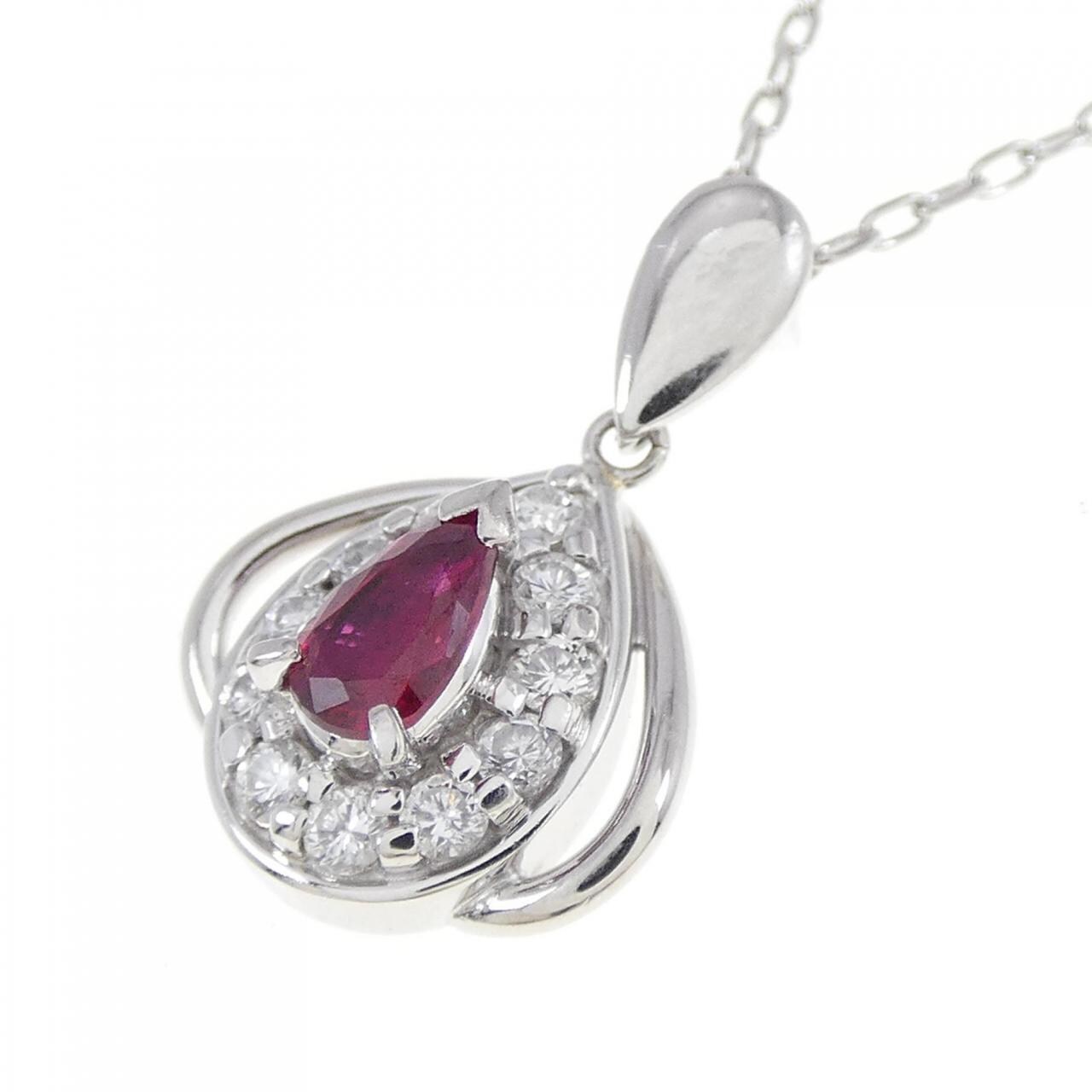 PT ルビー ネックレス 0.21CT-