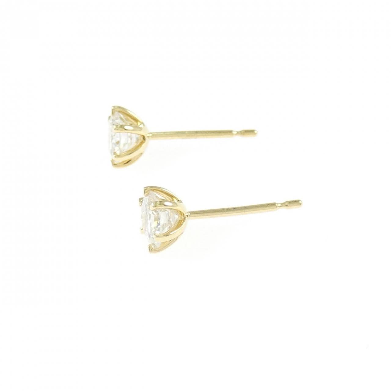 【リメイク】K18YG/ST ダイヤモンド ピアス 0.407CT 0.410CT F SI1 VG