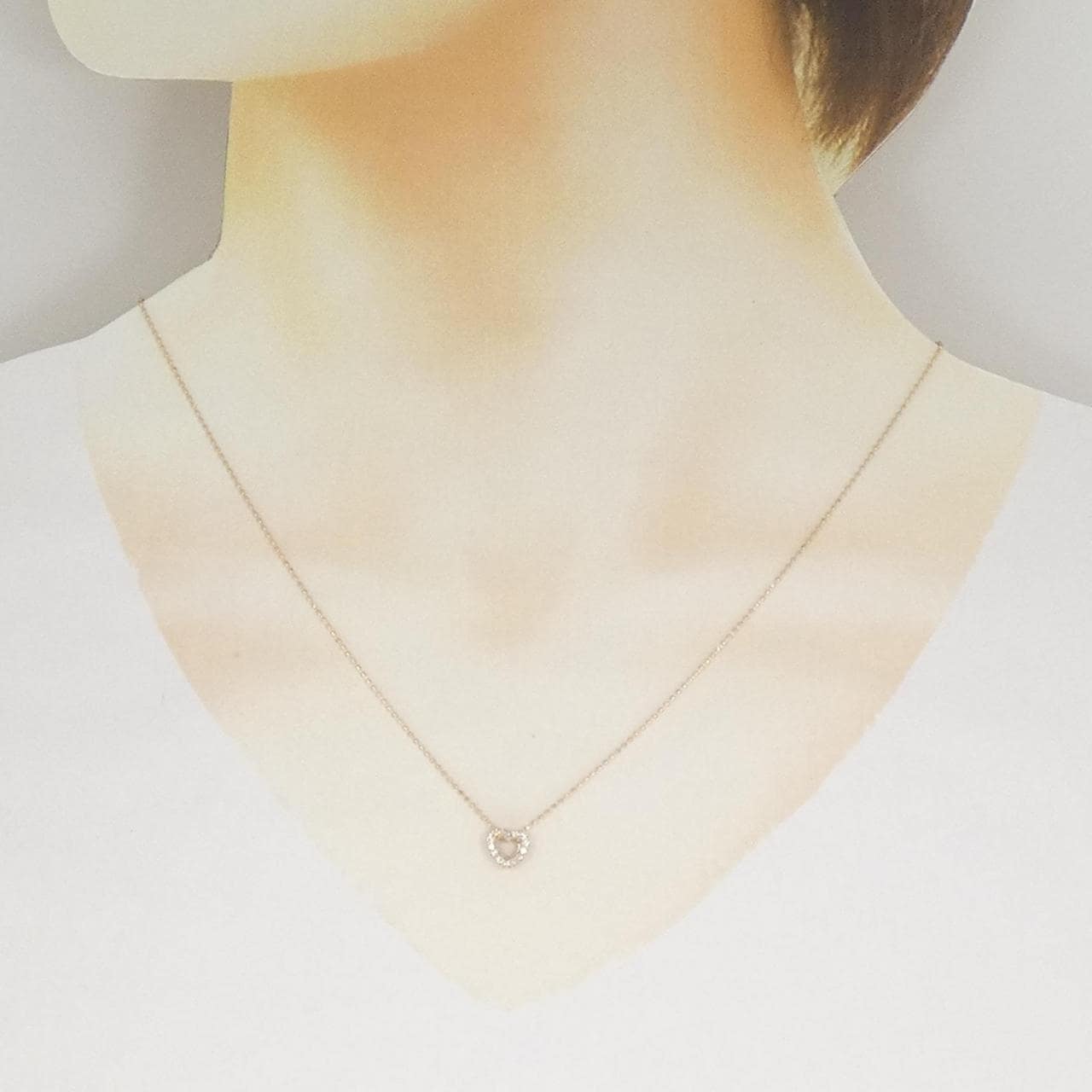 K18PG ハート ダイヤモンド ネックレス 0.09CT