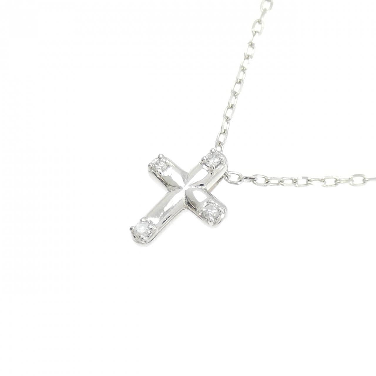 PT/PT850 クロス ダイヤモンド ネックレス 0.04CT