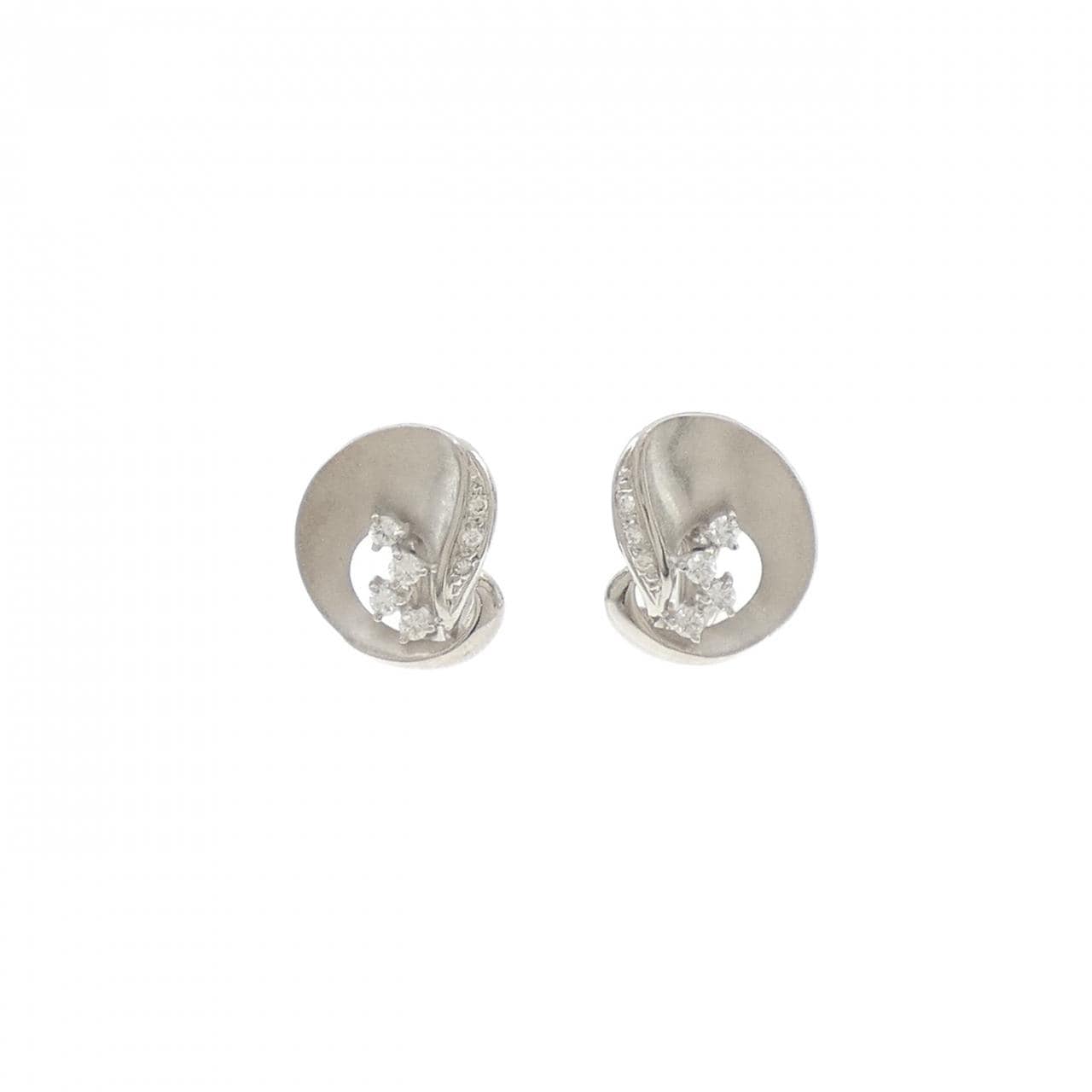 K18WG ダイヤモンド ピアス 0.42CT