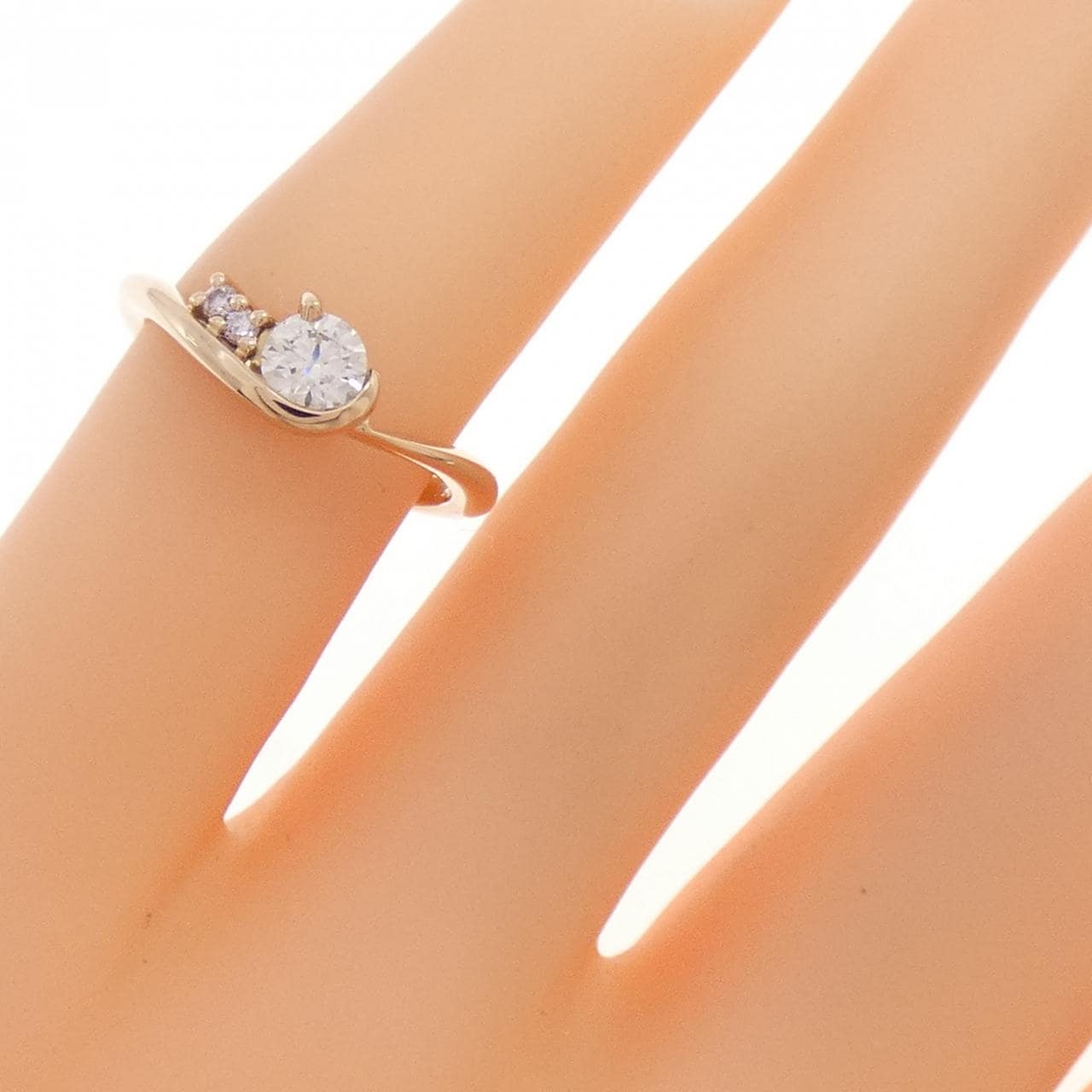 K18PG ダイヤモンド ピンキーリング 0.21CT