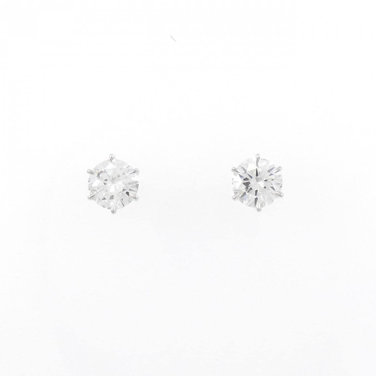 [新品] PT钻石耳环 0.503CT 0.521CT F SI1 VG