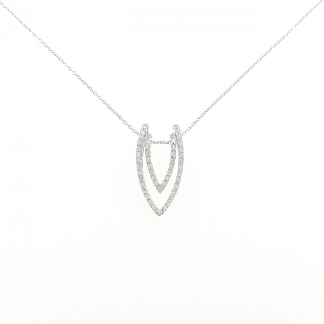 K18WG 2WAY ダイヤモンド ネックレス 0.68CT