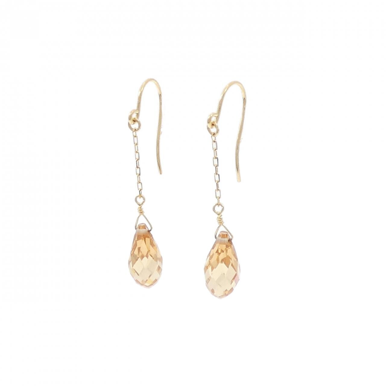 [BRAND NEW] K18YG Cubic Zirconia Earrings
