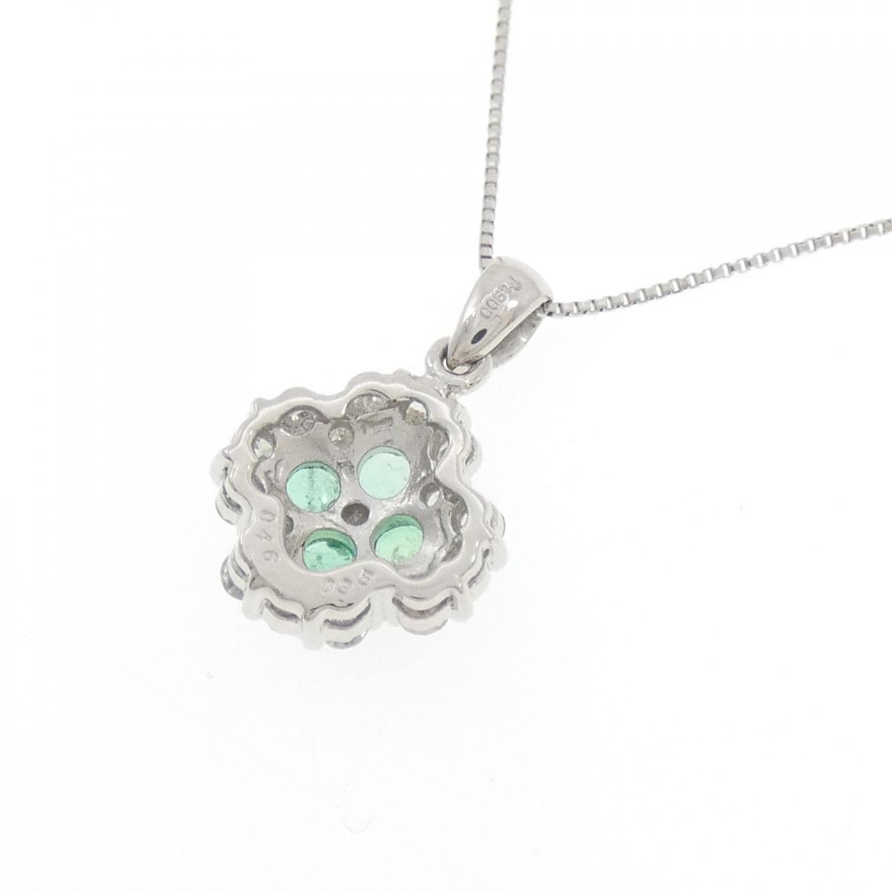 PT900/PT850 エメラルド ネックレス 0.46CT