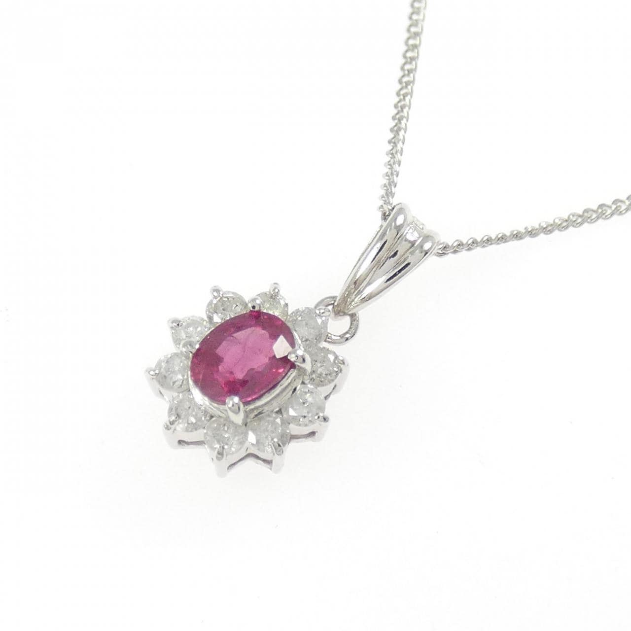 PT900/PT850 ルビー ネックレス 0.30CT