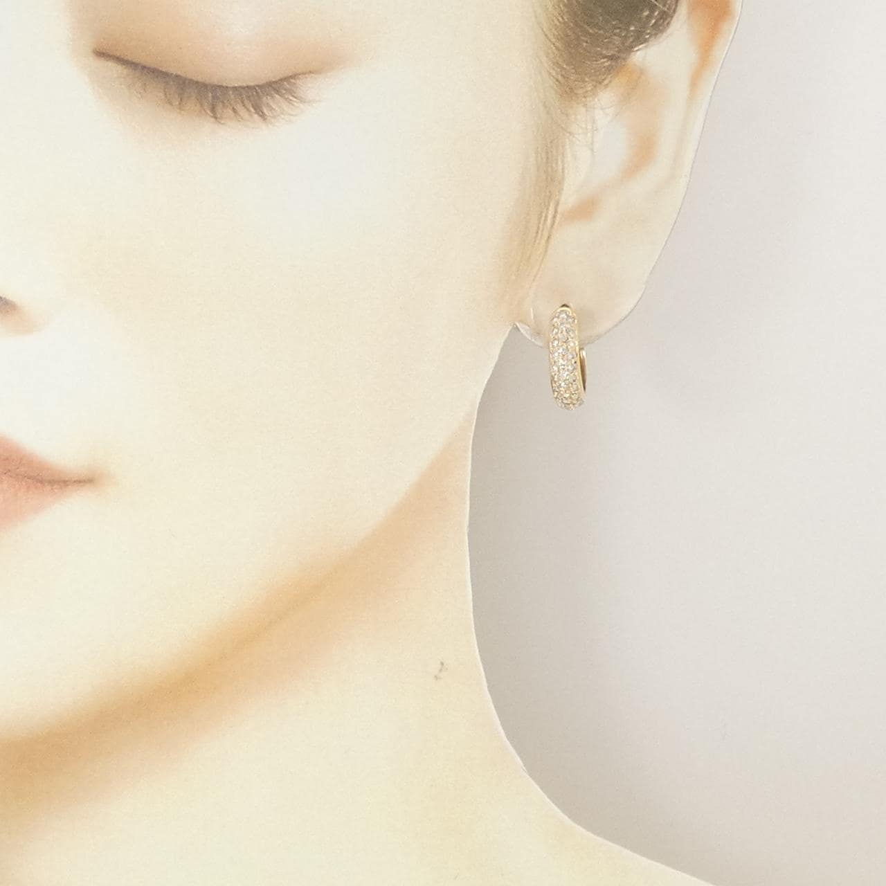 K18YG パヴェ ダイヤモンド ピアス 1.00CT