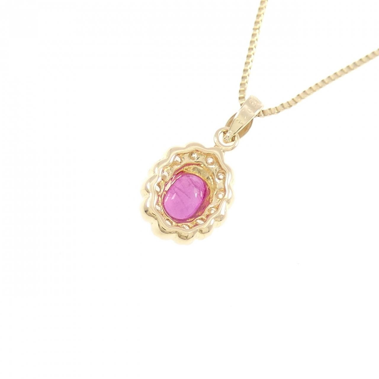 K18YG ルビー ネックレス