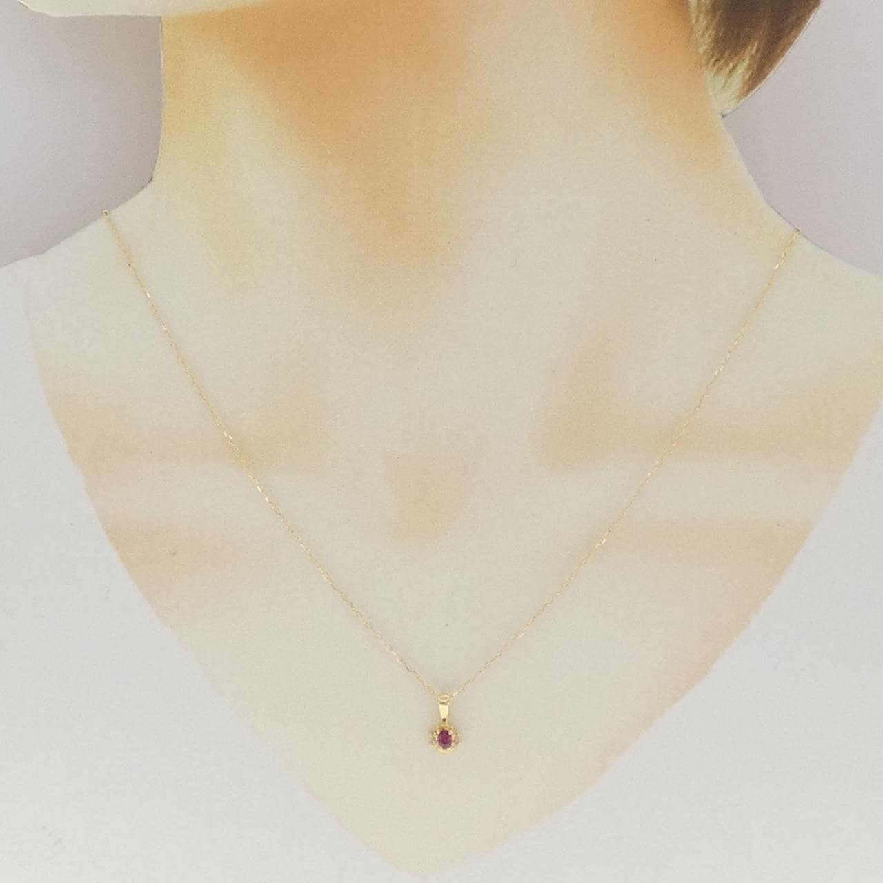 K18YG ルビー ネックレス