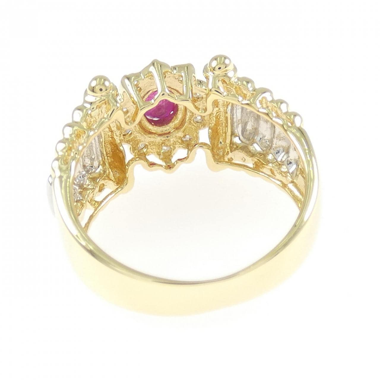 K18YG/PT900 ルビー リング 0.40CT