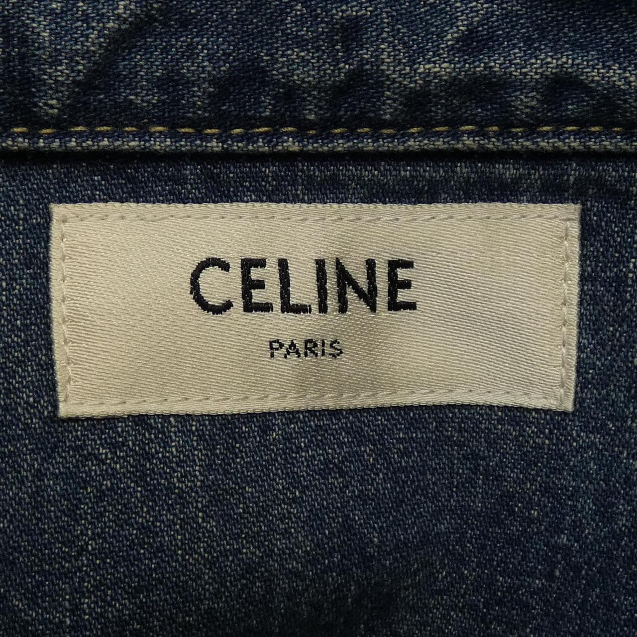 セリーヌ CELINE ユニオンオーシャンウォッシュデニム クロップドシャツ トリオンフ 2T187459N シャツ