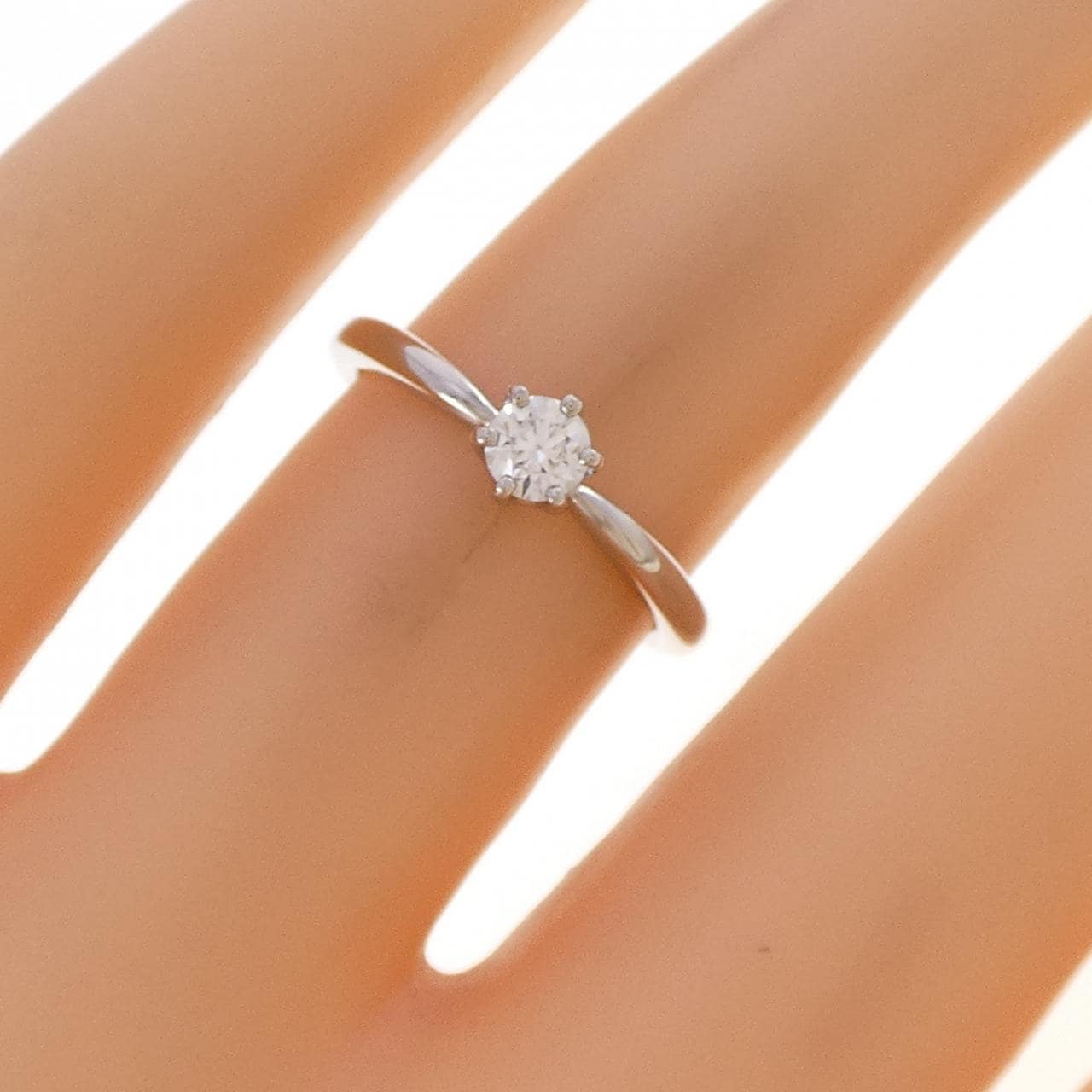PT950 ソリティア ダイヤモンド リング 0.184CT