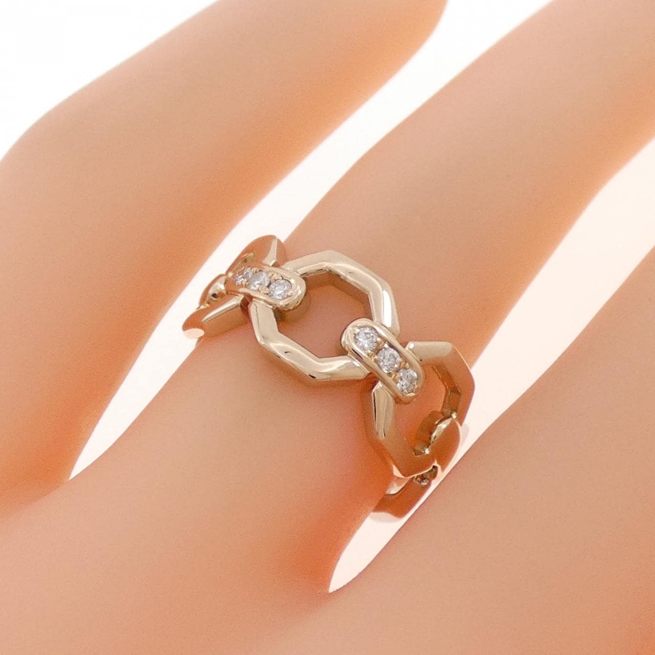 K18PG/PT900 ダイヤモンド リング 0.082CT