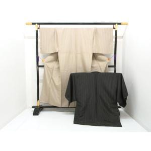 【未使用品】男物　化繊　きもの・羽織　２点セット