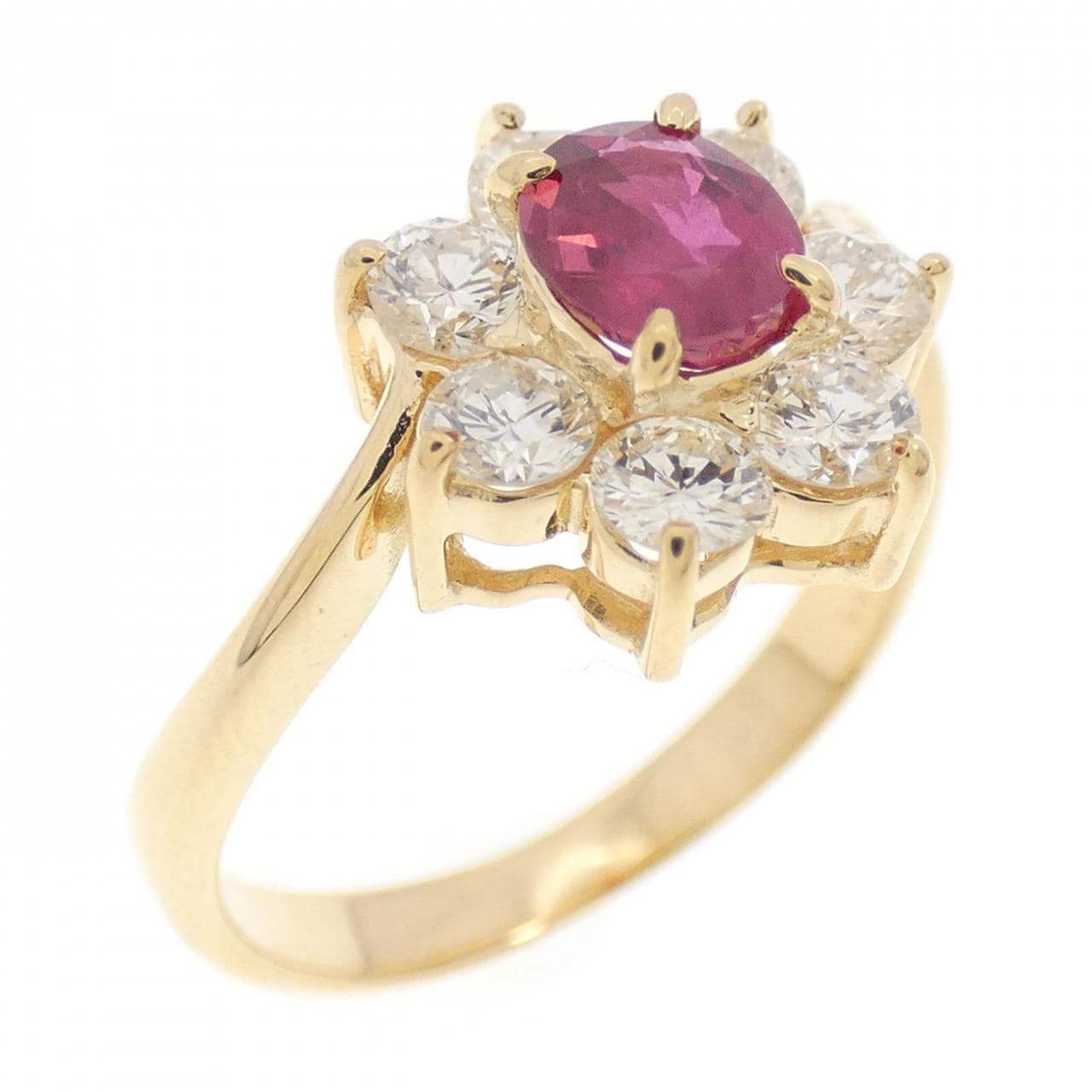 K18YG ルビー リング 0.45CT