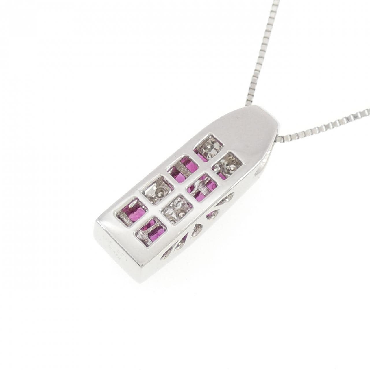 PT900/PT850 ルビー ネックレス 1.00CT