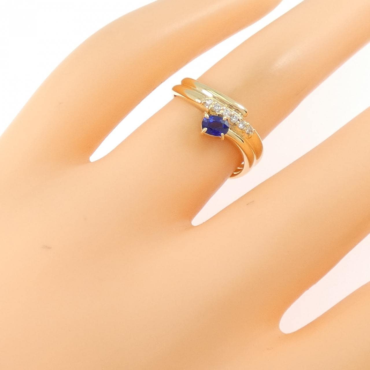 K18YG サファイヤ リング 0.23CT