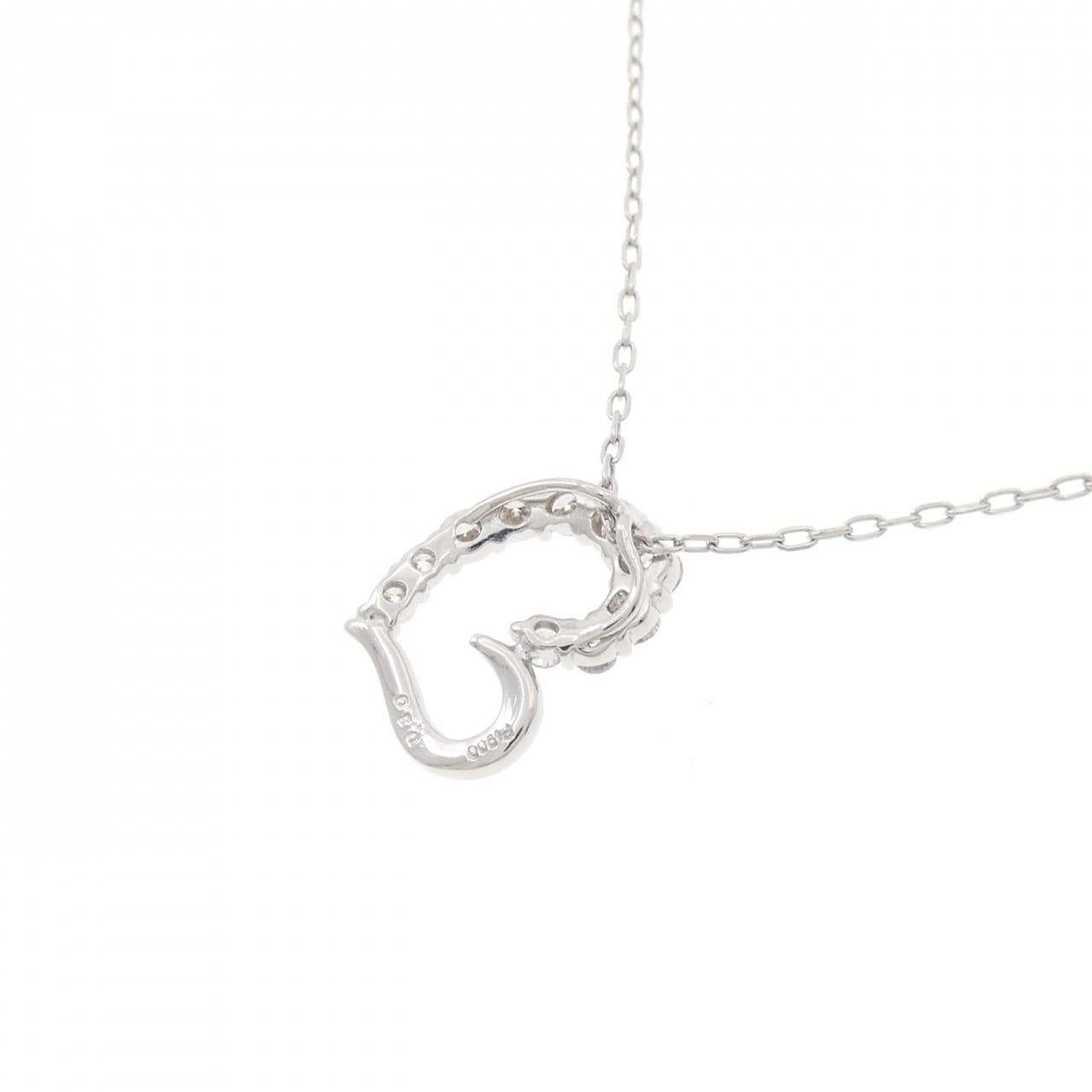 PT900/PT850 ハート ダイヤモンド ネックレス 0.30CT