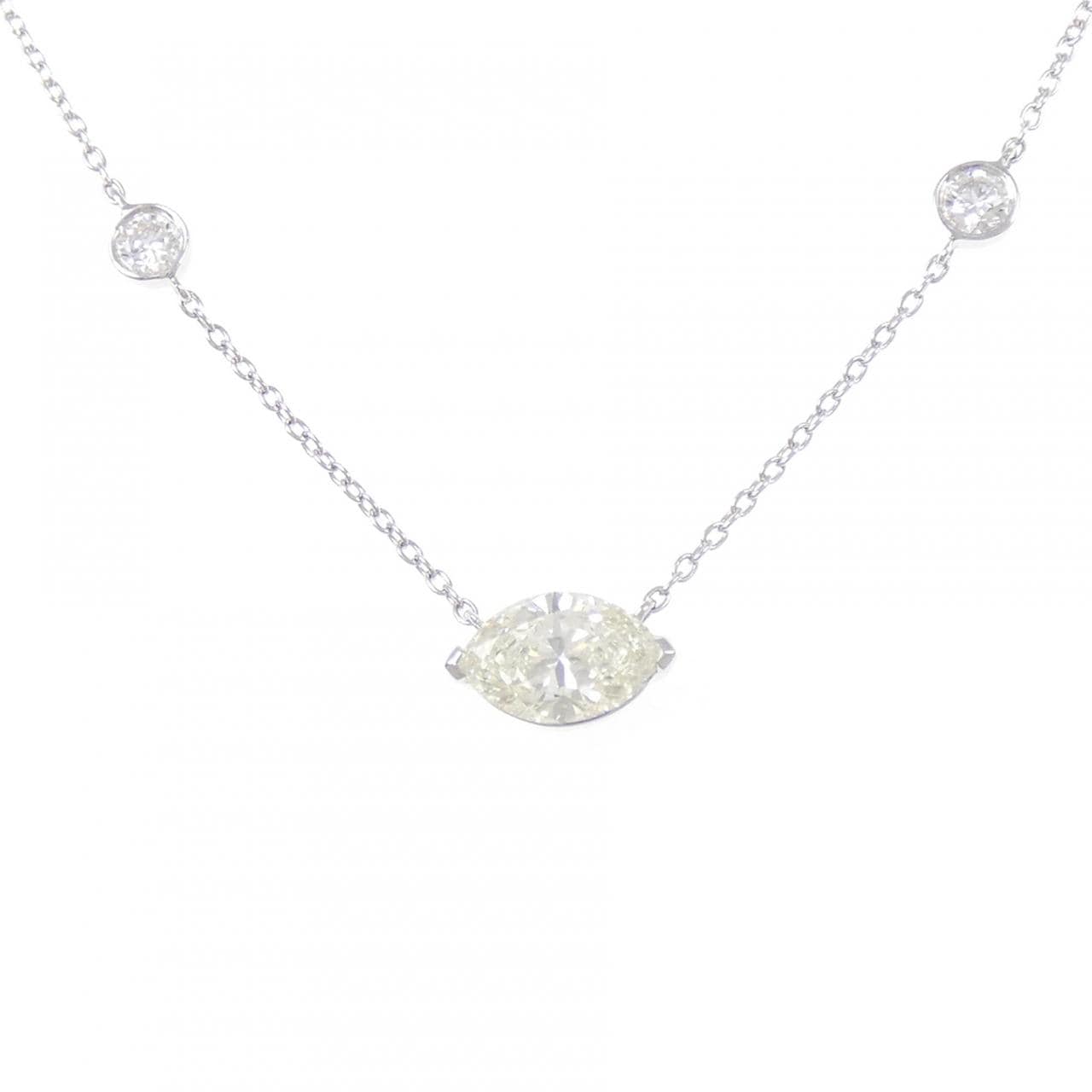 【新品】K18WG ダイヤモンド ネックレス 0.89CT