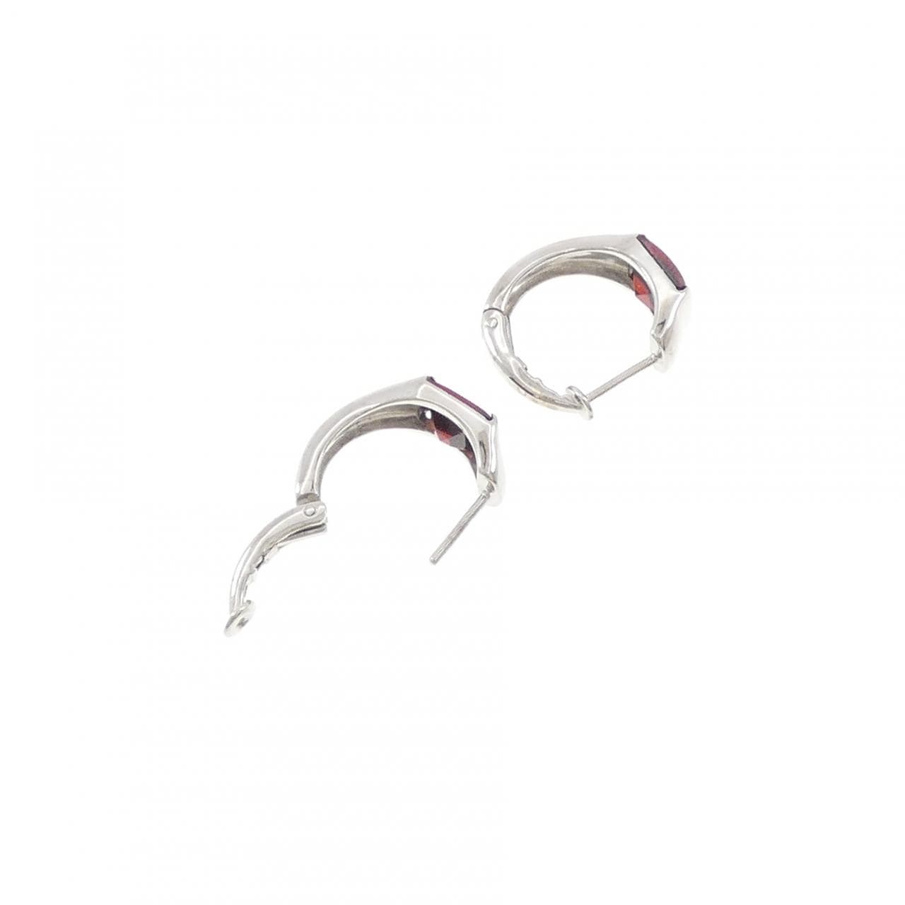 K18WG ガーネット ピアス