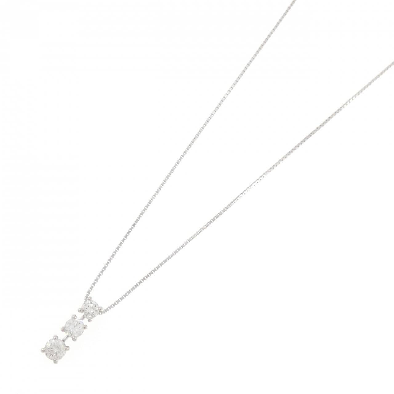 PT900/PT850 スリーストーン ダイヤモンド ネックレス 1.01CT
