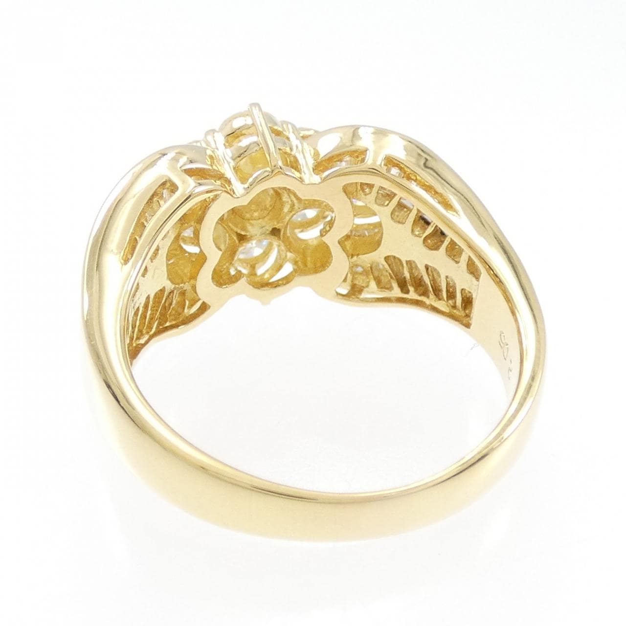 K18YG フラワー ダイヤモンド リング 2.05CT
