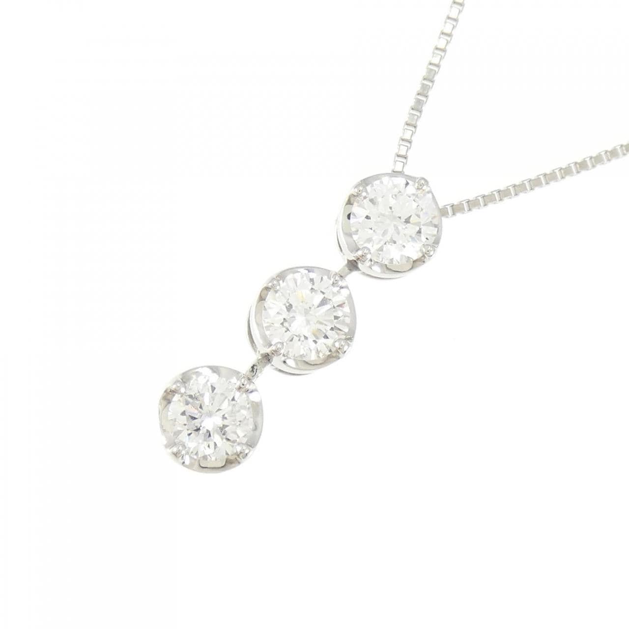 [BRAND NEW] PT 2WAY Diamond Necklace 1.008CT E SI2 VG-GOOD