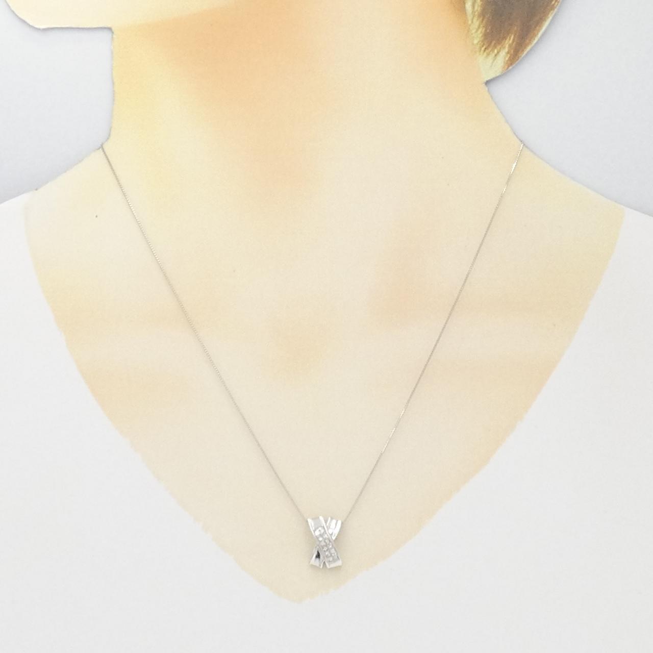 K18WG ダイヤモンド ネックレス 0.25CT