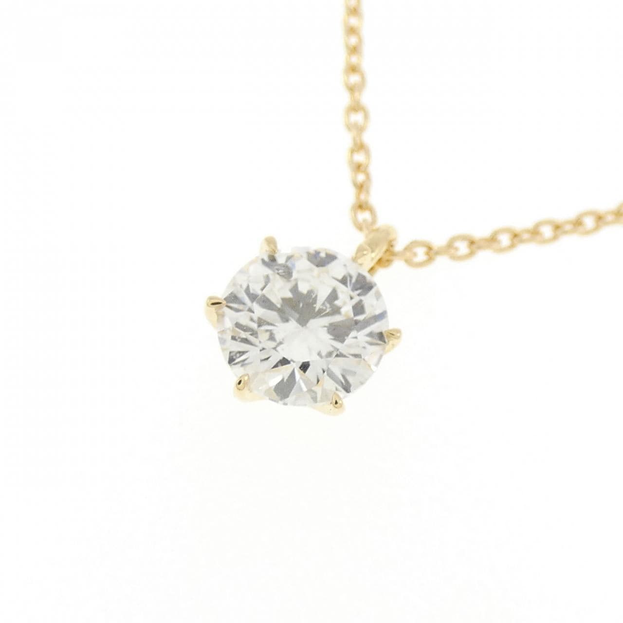 【リメイク】K18YG ダイヤモンド ネックレス 0.506CT H SI2 Good