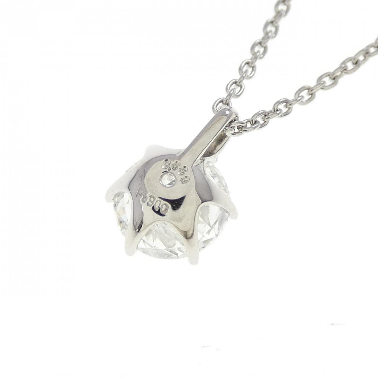 【リメイク】PT900/PT850 ソリティア ダイヤモンド ネックレス 0.539CT G I1 Good