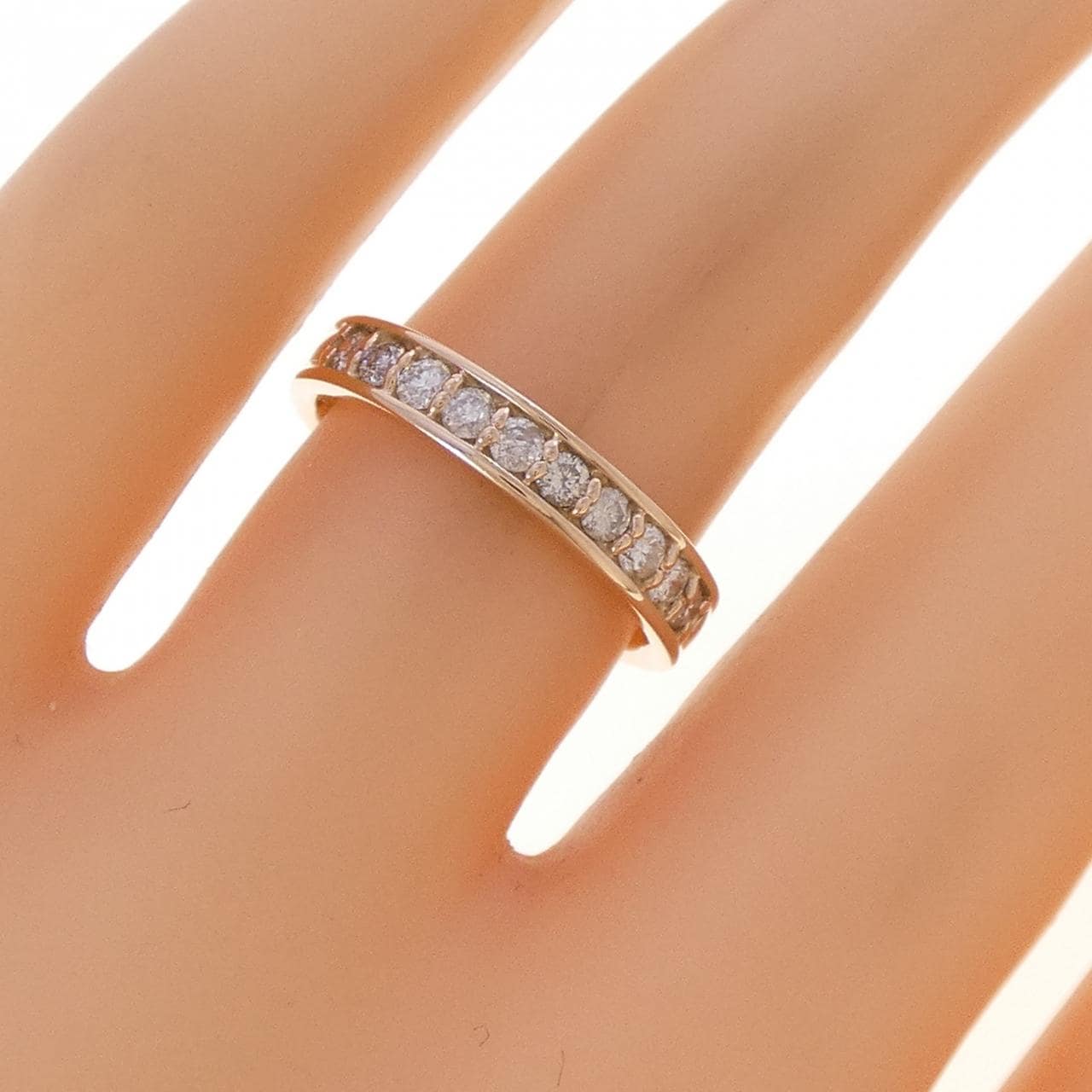 K18PG ハーフエタニティ ダイヤモンド リング 0.33CT