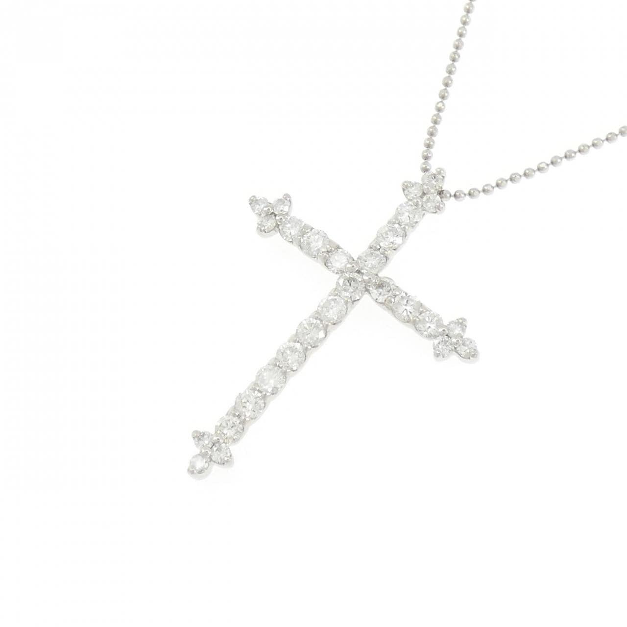 PT900/PT850 クロス ダイヤモンド ネックレス 1.00CT
