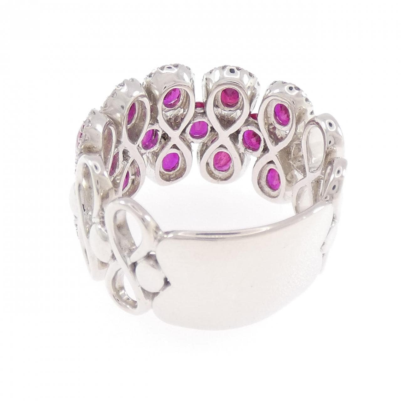 K18WG ルビー リング 3.74CT