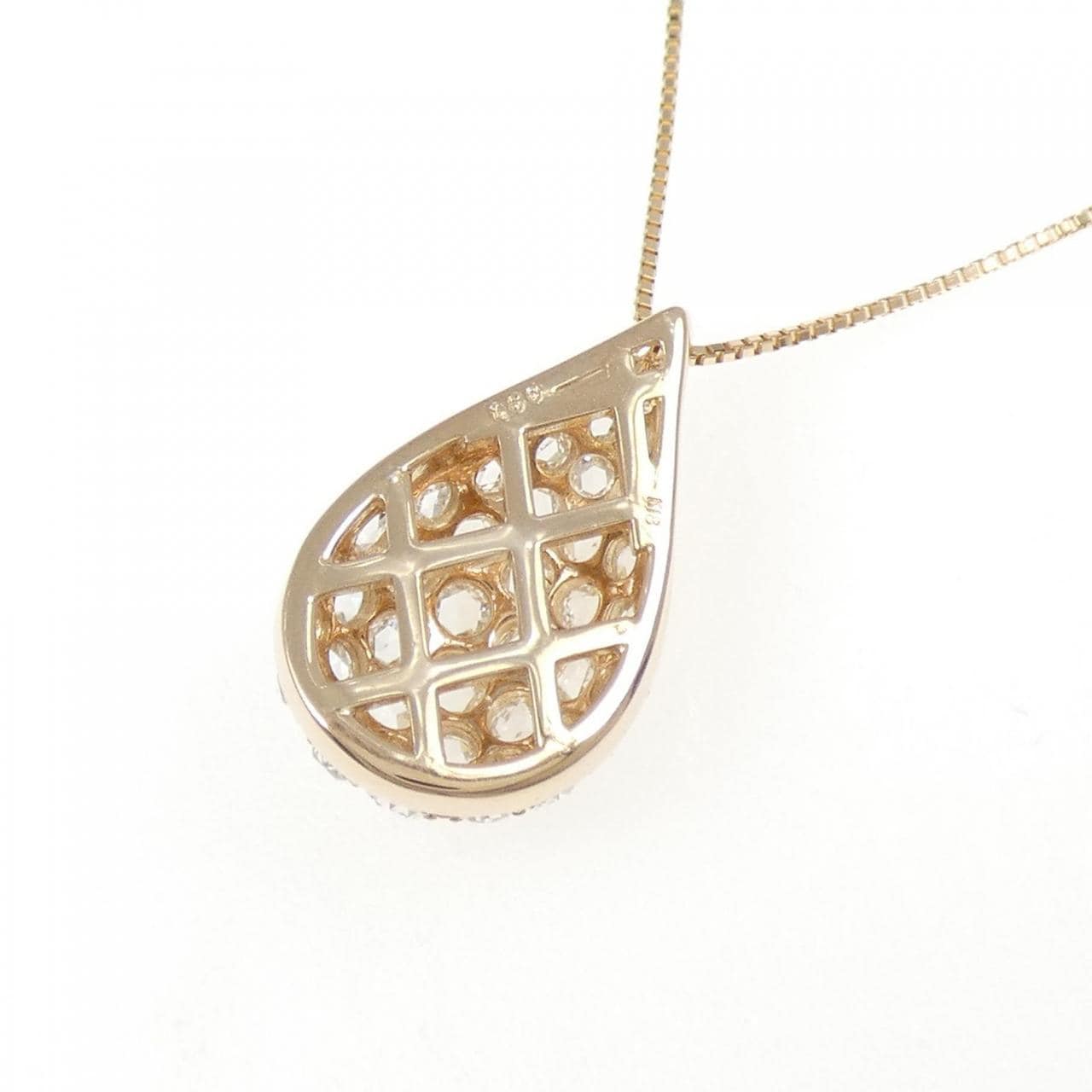 K18PG パヴェ ダイヤモンド ネックレス 1.60CT