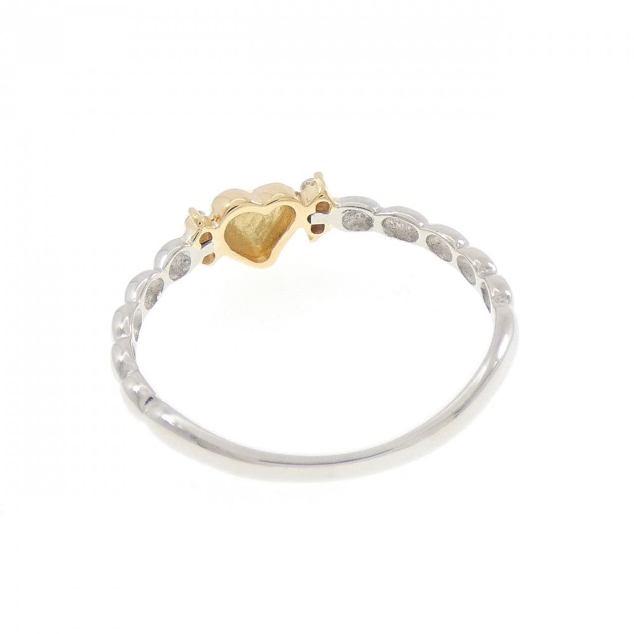 PT900/K18YG ハート ダイヤモンド リング