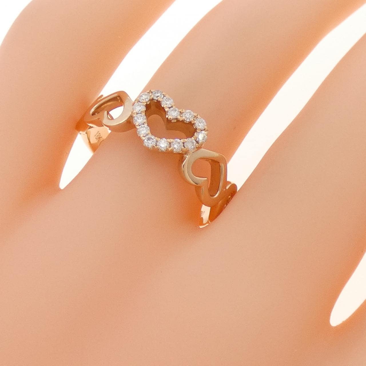 750PG ハート ダイヤモンド リング 0.160CT