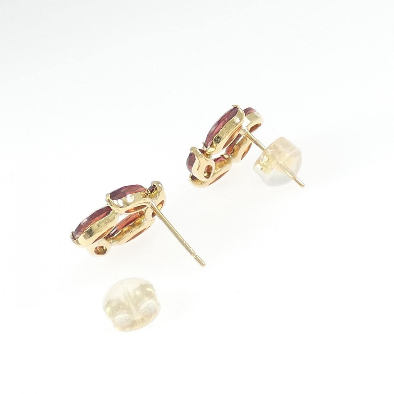 K18YG ガーネット ピアス 2.80CT