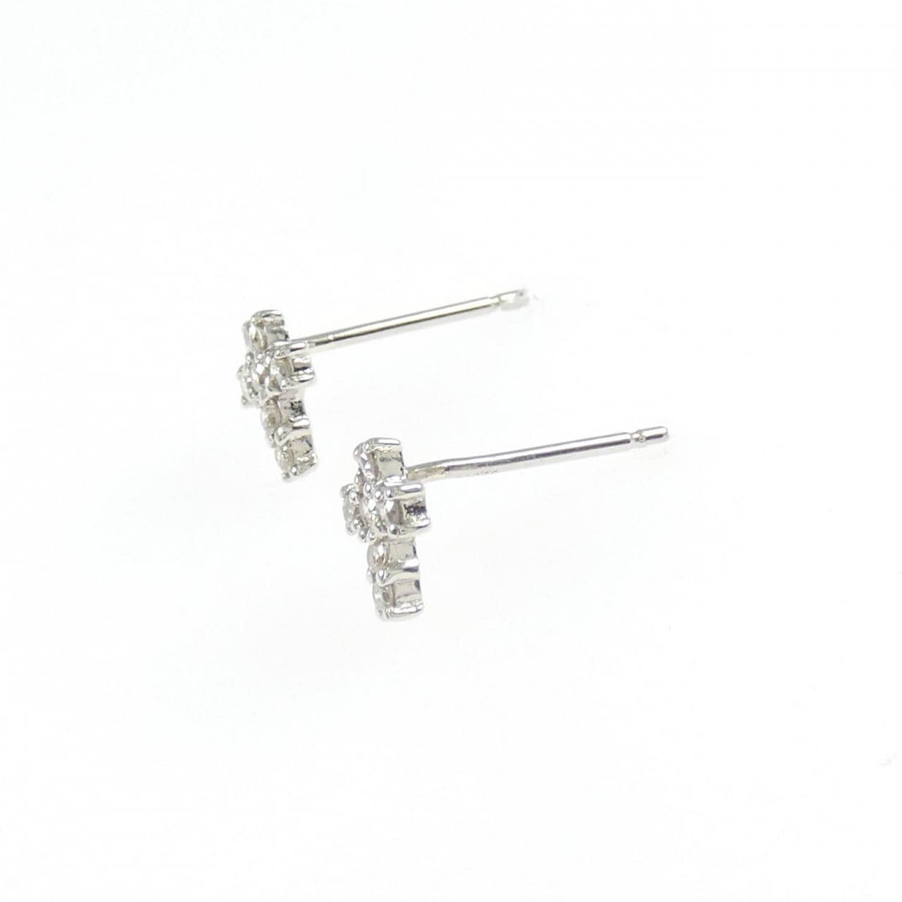PT900 クロス ダイヤモンド ピアス 0.12CT