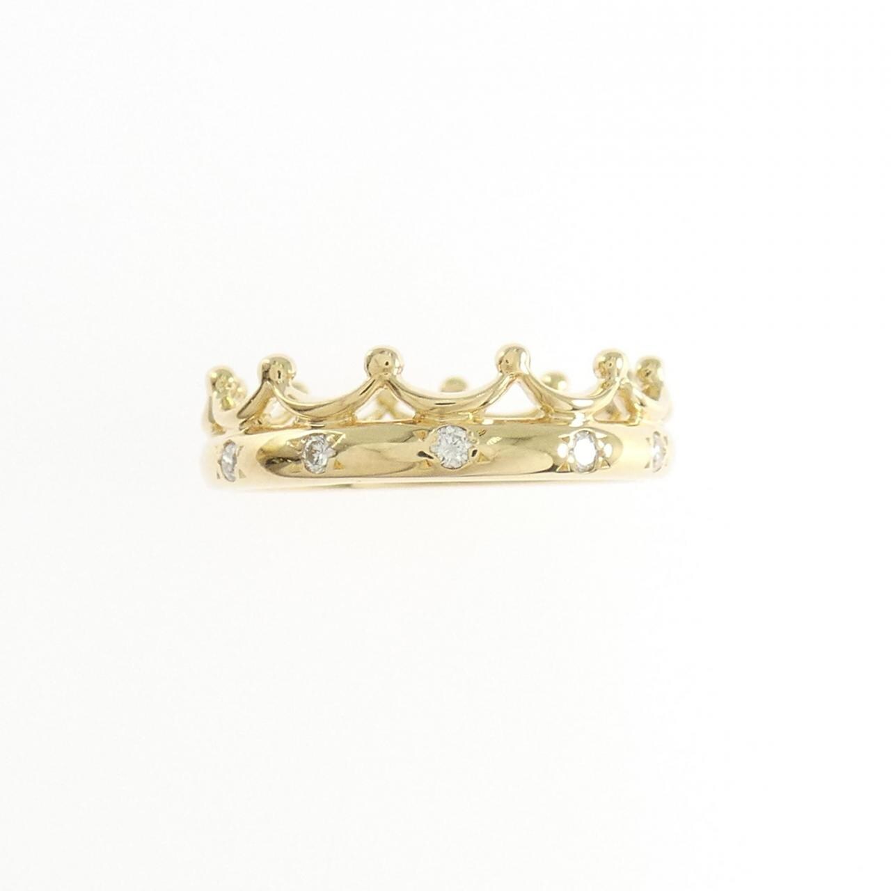 K18YG クラウン ダイヤモンド リング 0.07CT