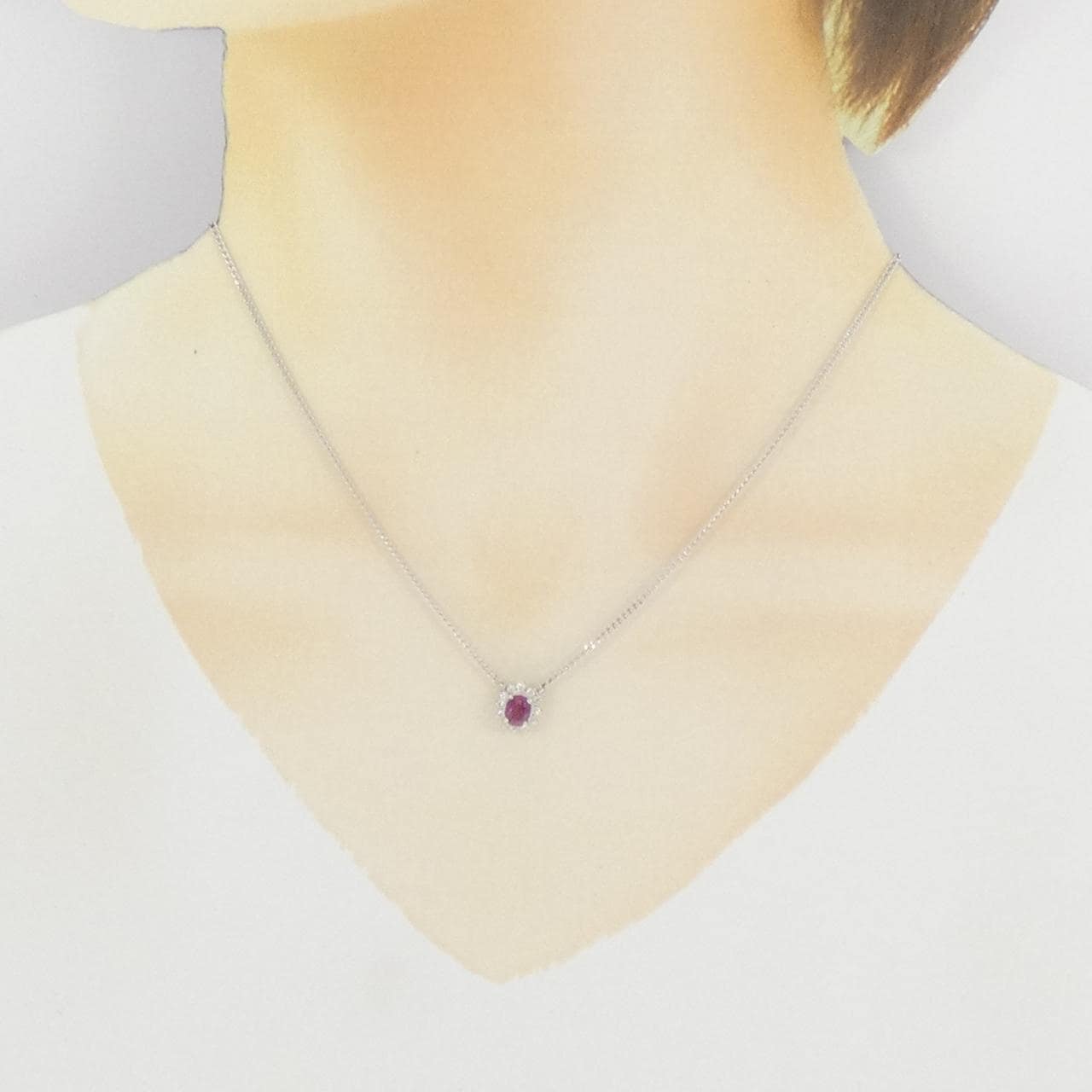 PT900/PT850红宝石项链0.64CT