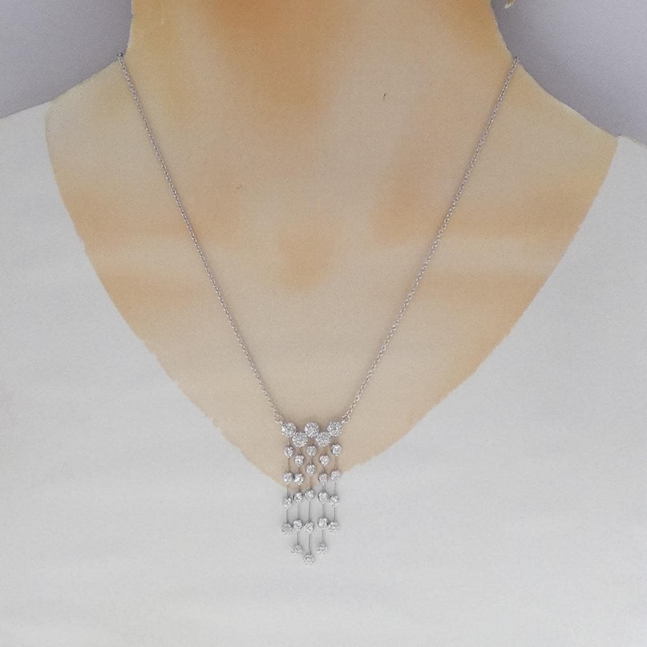 K18WG ダイヤモンド ネックレス 1.64CT