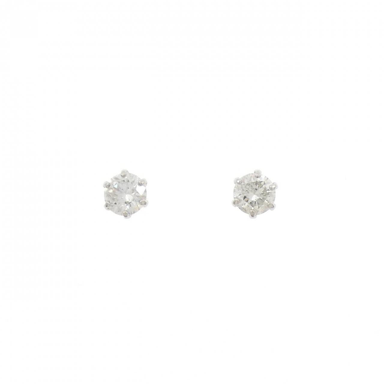 PT900 ソリティア ダイヤモンド ピアス 0.50CT
