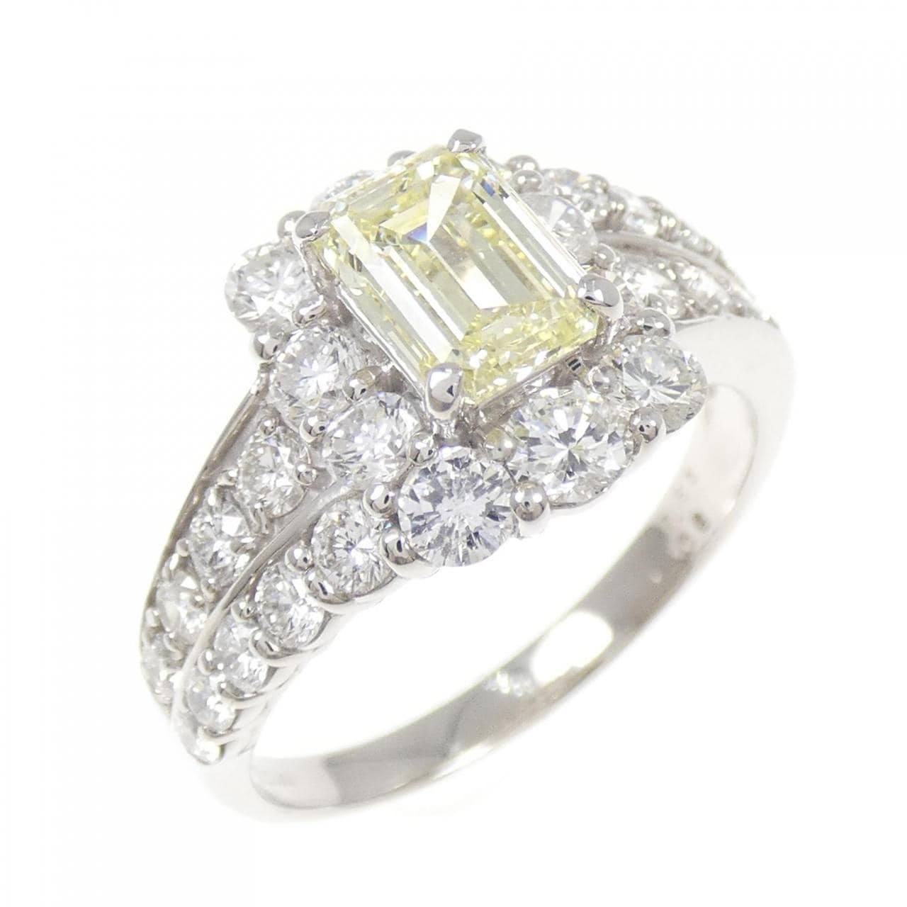 PT900 ダイヤモンド リング 1.103CT FLY SI1 エメラルドカット