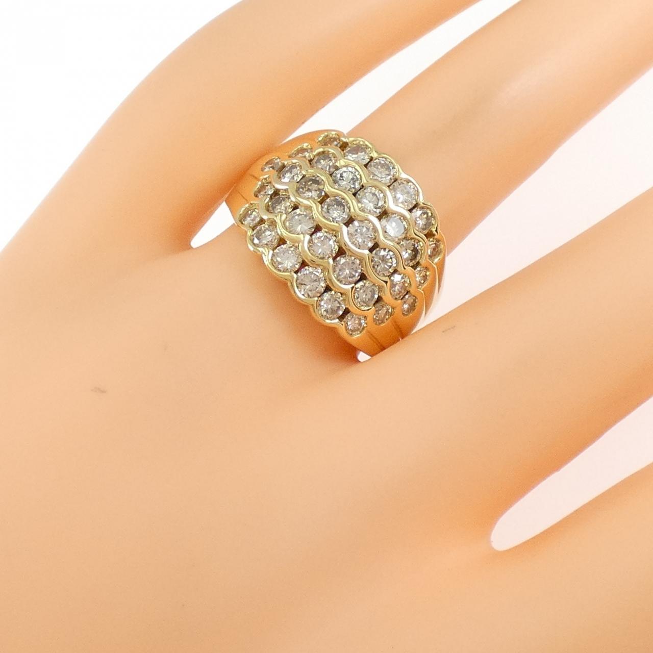 K18YG ダイヤモンド リング 2.07CT