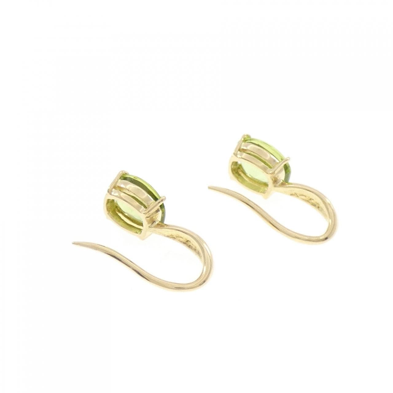 K18YG ペリドット ピアス 2.02CT