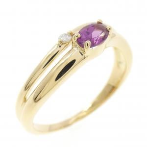 K18YG ガーネット リング 0.30CT